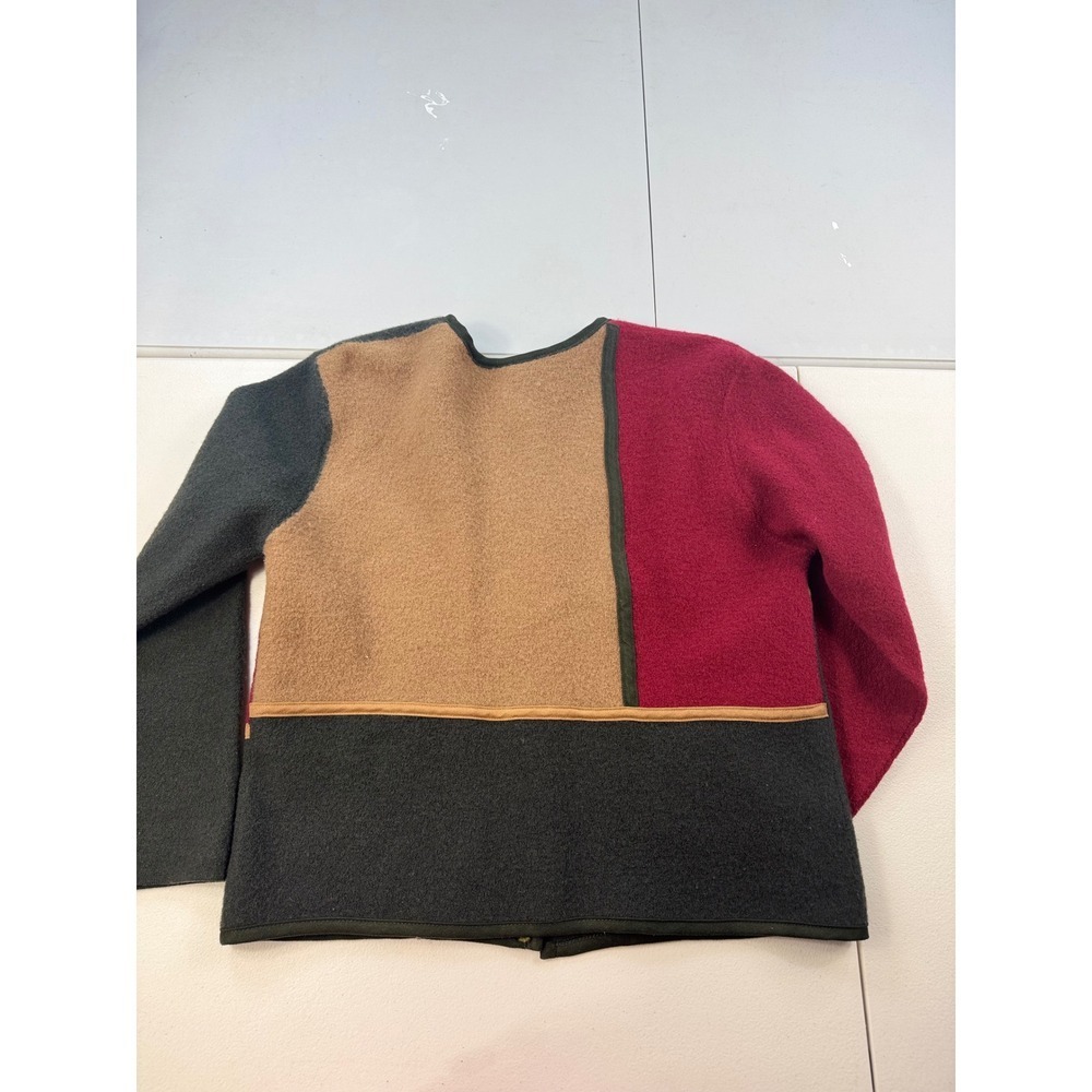Koret Petites Wool Cardigan Patchwork Button Front Long‎ Sleeve Womens - Picture 7 of 8